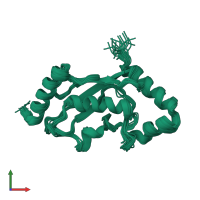 PDB entry 2y4w coloured by chain, ensemble of 20 models, front view.