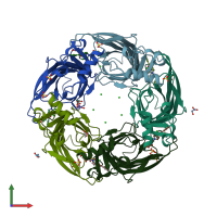 PDB entry 2y56 coloured by chain, front view.
