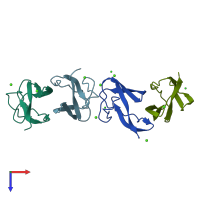 PDB entry 2y5p coloured by chain, top view.