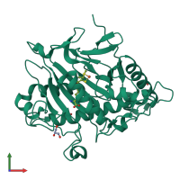 PDB entry 2y60 coloured by chain, front view.