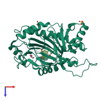 PDB entry 2y60 coloured by chain, top view.