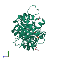 PDB entry 2y62 coloured by chain, side view.