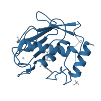 The deposited structure of PDB entry 2y6d contains 1 copy of Pfam domain PF00413 (Matrixin) in Matrilysin. Showing 1 copy in chain A.