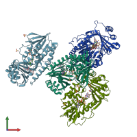 PDB entry 2y6q coloured by chain, front view.