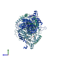 PDB entry 2y6v coloured by chain, side view.
