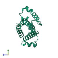 PDB entry 2y6y coloured by chain, side view.