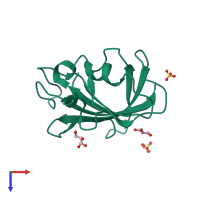 PDB entry 2y78 coloured by chain, top view.