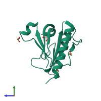 PDB entry 2y7b coloured by chain, side view.