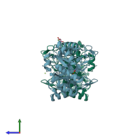 PDB entry 2y7g coloured by chain, side view.