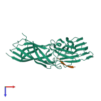 PDB entry 2y7l coloured by chain, top view.