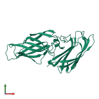 PDB entry 2y7m coloured by chain, front view.