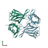 PDB entry 2y7s coloured by chain, front view.