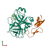 PDB entry 2y7x coloured by chain, front view.