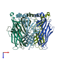 PDB entry 2y7y coloured by chain, top view.