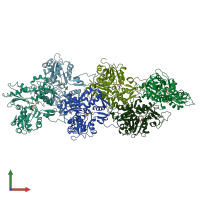 PDB entry 2y83 coloured by chain, front view.