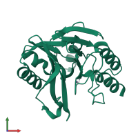 PDB entry 2y87 coloured by chain, front view.