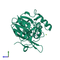 PDB entry 2y87 coloured by chain, side view.
