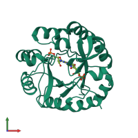 PDB entry 2y88 coloured by chain, front view.