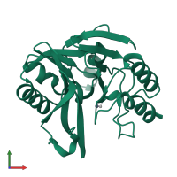 PDB entry 2y8a coloured by chain, front view.