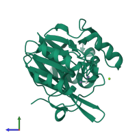 PDB entry 2y8a coloured by chain, side view.