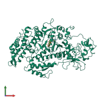 PDB entry 2y8i coloured by chain, front view.