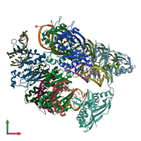 PDB entry 2y9h coloured by chain, front view.