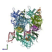 PDB entry 2y9h coloured by chain, side view.