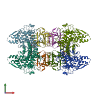 PDB entry 2y9x coloured by chain, front view.