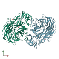 PDB entry 2ya4 coloured by chain, front view.