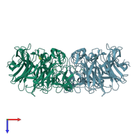 PDB entry 2ya5 coloured by chain, top view.