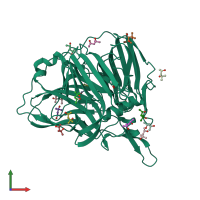 PDB entry 2yae coloured by chain, front view.