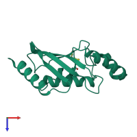 PDB entry 2yb6 coloured by chain, top view.