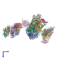 PDB entry 2ybb coloured by chain, top view.