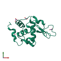 PDB entry 2ybh coloured by chain, front view.
