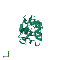 PDB entry 2ybn coloured by chain, side view.