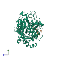 Hetero dimeric assembly 1 of PDB entry 2ybs coloured by chemically distinct molecules, side view.
