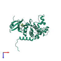 PDB entry 2ycs coloured by chain, top view.