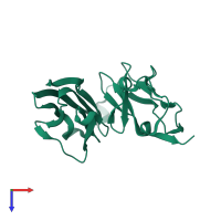 PDB entry 2yd5 coloured by chain, top view.