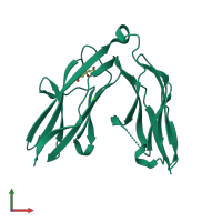 PDB entry 2yd6 coloured by chain, front view.