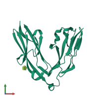 PDB entry 2yd8 coloured by chain, front view.