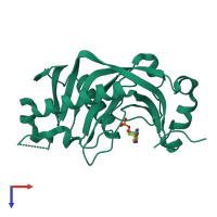 PDB entry 2ydd coloured by chain, top view.