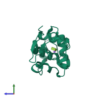 PDB entry 2ydg coloured by chain, side view.