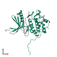 PDB entry 2ydi coloured by chain, front view.