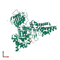 PDB entry 2ydq coloured by chain, front view.