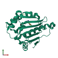 PDB entry 2ye8 coloured by chain, front view.