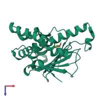 PDB entry 2yea coloured by chain, top view.