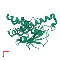 PDB entry 2yed coloured by chain, top view.