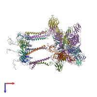 PDB entry 2yew coloured by chain, top view.