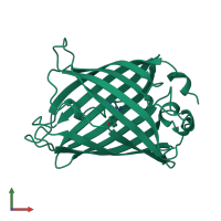 PDB entry 2yfp coloured by chain, front view.