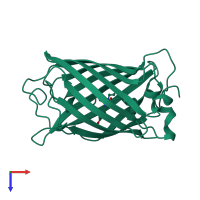 PDB entry 2yfp coloured by chain, top view.
